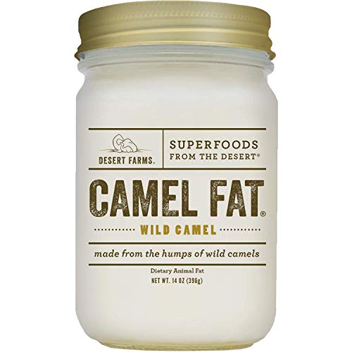 Desert Farms - Real Organic Cooking Camel Hump Fat - Paleo and Keto Certified - Quickly Melting Use For Fry [High Smoke Point] - 31 Fatty Acids & Gluten-Free - Made In The USA [14 oz]