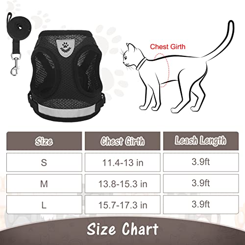 TAILGOO Cat Harness and Leash Escape Proof Set - Soft Breathable Mesh Kitty Vest with Reflective Strip and Durable Leash… - Image 2