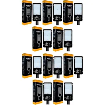 DMAK Multi Traders LED Street Light White Focus Grey Body Waterproof IP65 for Outdoor Purposes (Pack of 10, 100W LED Street Light)