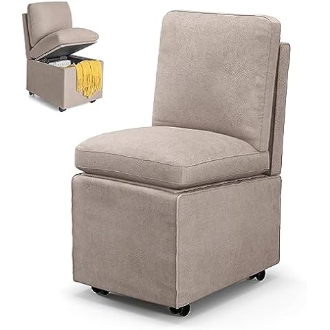 RELAX4LIFE Comfy Rolling Armless Chair Cover