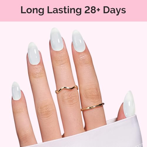Image of MelodySusie White Gel Nail Polish, 0.5Fl.oz Jeweliver Jelly Gel Polish Translucent Nude Natural Color Soak Off UV LED Light Cure Gift Nail Art Manicure DIY at Home JIG07