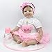 ZIYIUI Handmade Lifelike 55 cm 22 inch Reborn Baby Dolls Fille Réaliste Souple en Silicone Réaliste Bébés Cadeau d'anniversaire pour Enfants