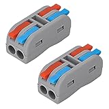 PENGLIN 10個 コンパクトスプライスコネクタ ワンタッチコネクター 電線 配線 接続 差し込みコネクタ レバー付き接続端子セット より線・単線接続可能コネクタ 双方向端子台 4穴用
