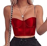 Women’s Corset Crop Top Sexy Push Up Bustier Backless Strap Tank Vest Top Streetwear Party...