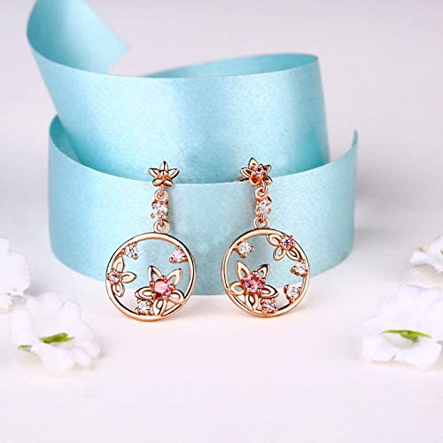 Pendientes de oro rosa con turmalina para niña perfectos para comunión 5