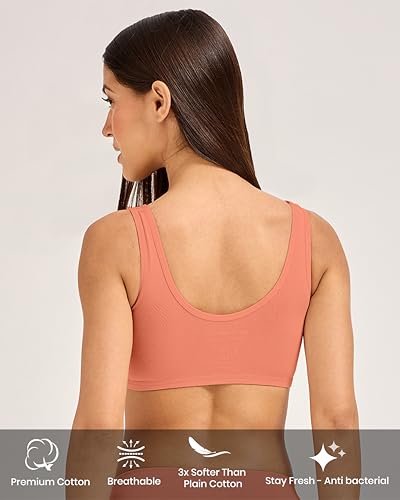 Image of URBAN ADVENTURE Cotton Full Coverage Everyday Beginner Bra for Women & Girls | Non-Wired, Non-Padded | Soft & Breathable Comfort