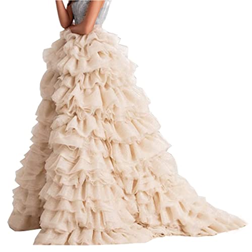 Lisong Puffy Maxi Tulle Layered High Waist Spectial Occasion Skirt Tutu Party Skirt