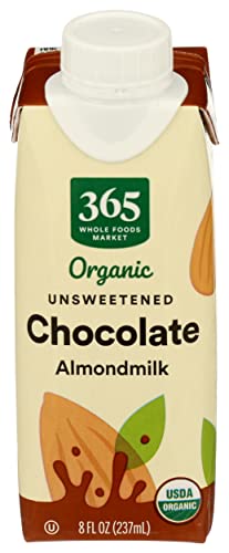 Image of 365 by Whole Foods Market Organic Chocolate Unsweetened Almond Milk, 8 FZ