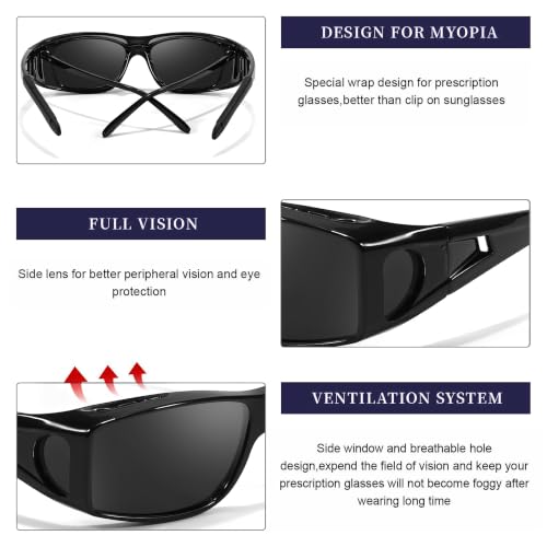 Image of IGnaef Polarized Fit Over Sunglasses for Men UV Protection, Wrap Around Shades for Fishing Driving
