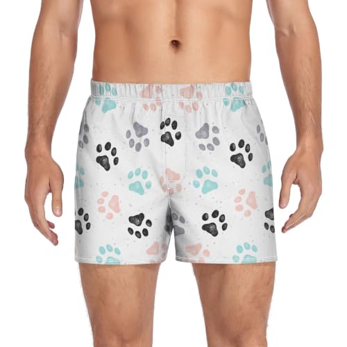 Image of Men's Boxer Shorts Cotton Loose Underwear with Button Fly
