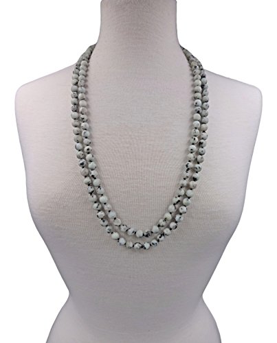 MGR MY GEMS ROCK! Long Endless Matte Finish Semi-precious Stone Necklace, 60 Inches Long. (Green) - Image 5