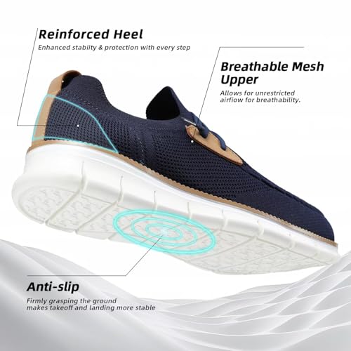 Image of Mens Casual Loafers Shoes Slip On Fashion Walking Dress Sneakers Business Oxfords Work Lightweight Soft Sole Zapatos