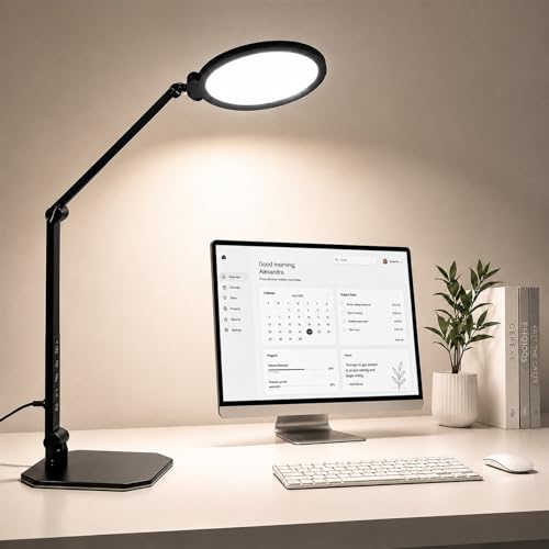 NS LED Desk Lamp 2 Pack, LED Desk Light for Home Office & Video Calls, Adjustable 3000K-6500K Office Lamp with Remote Control, Timer, Memory, CRI95+, Dimmable Desktop Lamp - image 1