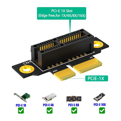 PCI-e 1X 3.0 90 Degree Reverse Male to Female Riser Card for 1U Server (Installation Direction Towards CPU) (Height: 20cm) - Thumbnail 4