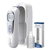 Berrcom Ear Thermometer with Heated Tip & Age Precision, Fever Alarm with Mute & Night Light, Includes 21 Probe Covers & Storage Box, Accurate Digital Ear Thermometer for Adults, Kids and Babies
