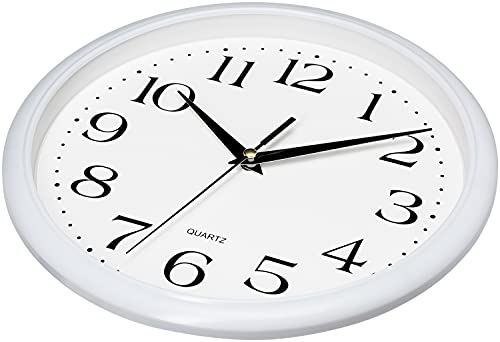 10-Inch White Silent Quartz Wall Clock
