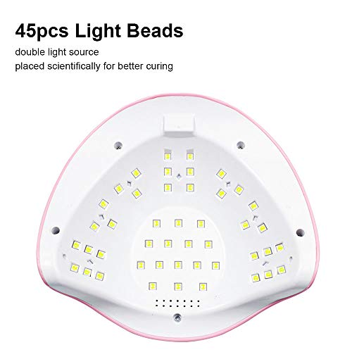 KKmoon Lâmpada de unha LED UV inteligente Secador de esmaltes com 3 temporizadores Luzes LED de 45 u