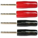 CESS Banana Pin Plug Open Screw Type Cable Connector - Banana Tip Plug (jcx) (4 Pack)