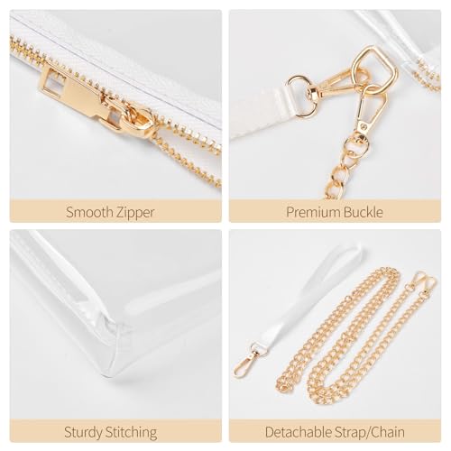 Clear Bag for Stadium Approved,Clear Crossbody Purse with Zipper and Wrist Strap for Concert, Sports4