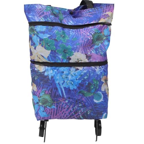SUPVOX Bolsa de Supermercado Reutilizable Plegable Ruedas, Gran Capacidad, Material Ligero y Resistente, Adecuado para Compras, Mercados y Uso Exterior, Bolsa para Carrito de Compras