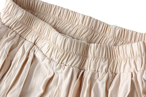 Womens Flowy Maxi Skirt Elastic High Waisted Pleated Skirts Trendy Casual A-Line Skirt for Prom Beach Wedding Party4