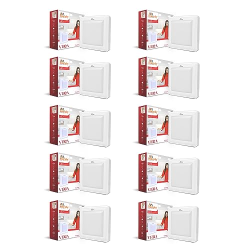 Image of Murphy 15W Vega LED Panel Light Square Surface - (Cool White, Pack of 10) No False Ceiling Required