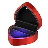 Hay pequeños focos dentro de la caja de joyería, cuando abre la luz de la cubierta, se iluminará, y la luz suave brillará en su joyería.