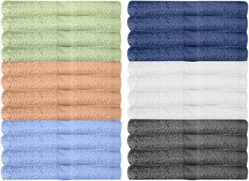Image of KAHAF COLLECTION 12 Pack Washcloths | Multicolour 100% Cotton Extra Absorbent Face Towels | Soft, Quick Dry Wash Cloths for Bathroom, Spa, Gym, Baby & Travel (12 Packs (12 x 12))