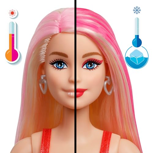 Miniatura 2 de Barbie Party Unboxed Serie Glam Party Red Sparkle Muñeca y accesorios con 10 sorpresas que incluyen cambio de color, JFY68