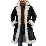 Beokeuioe Abrigo de piel sintética para hombre, chaqueta