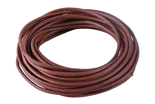 KONMAY 9.1 Meters 4.0mm Dark Natural Round Real Leather Cord for Jewellery Making and Craftin - Image 3
