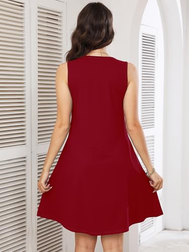 Image of Heymoments Women's Summer Short Sleeve Dresses Casual T-Shirt Flowy Tunic Ladies Beach Sundress