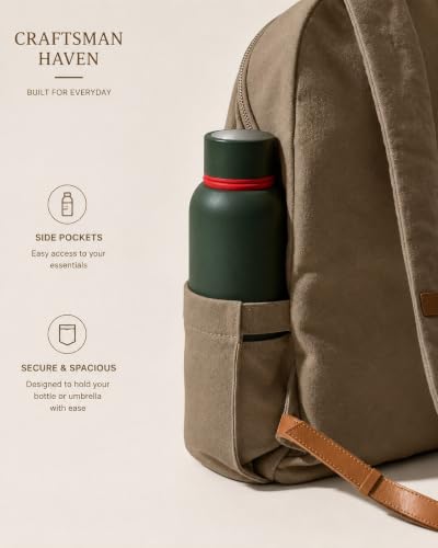 Image of Canvas Backpack | Lightweight Casual Daypack with Front Zipper Pocket | Durable Travel, & Daily Use Backpack | Unisex Travel Backpack | Laptop Backpack Compatible with upto 14 inch Laptop