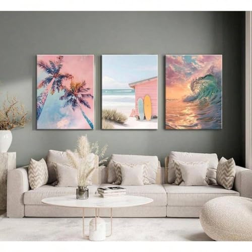 Affiche surf d'été pour salon preppy déco bord de mer 20x35cm