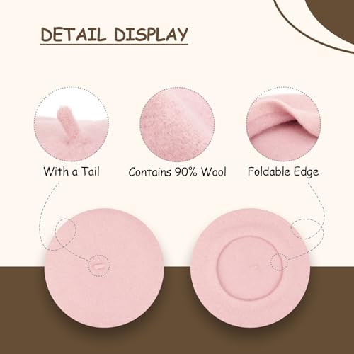 Image of Klong Women Wool Beret Hat French Style Solid Color