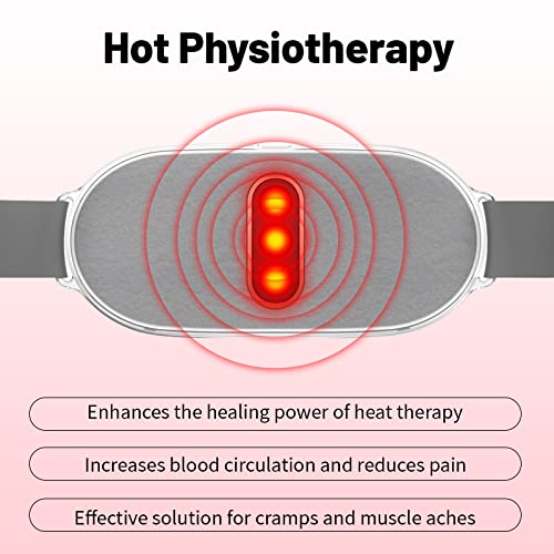 Heating Pads For Cramps, Menstrual Portable Cordless Heating Pad With 4 Heat Levels And 4 Massage Modes Women Massager Gifts For Back Or Belly Pain Pink #TOP3