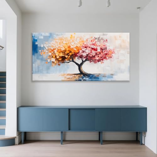 YISXINOAG Modern Canvas Art Tree of Life Wall Art Large Abstract Wall Art for Living Room Home Decorations Tree Paintings Prints Modern Canvas Wall Decor for Bedroom Abstract Artwork Size 29"X58" by YISXINOAG - Used condition - Image 4