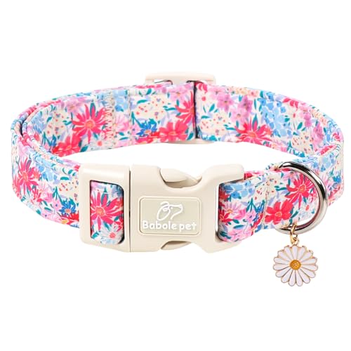 Collar para perro floral ligero ajustable talla S