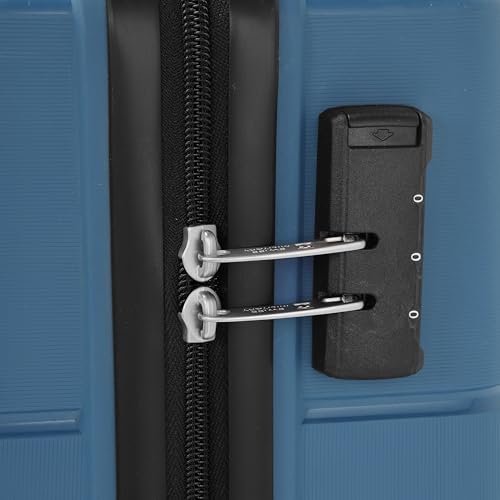 Image of SWISS MILITARY Jazz 55cm Hard Luggage Trolley Bag with 45L Capacity, 360 Rotatable Wheels, 3 Dial Lock and a Durable PP Body, Lightweight, Stylish and Secured, Suitcase Bags for Travel - Navy