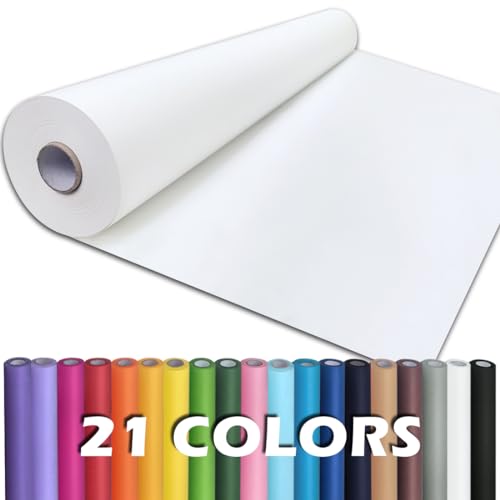 Image of PerkHomy 48" x 1,440" (120') White Kraft Paper Roll for Craft Bulletin Board Paper Art Table Covering Crafting Gift Wrapping Bouquet Packing Parcel 80GSM 55LB (White, 48" x 120')