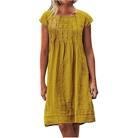 Robe jaune lin ample femme 2023 Cover