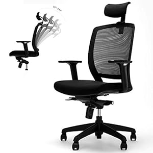YUXIwang Bureaustoel Ergonomische bureaustoel, 90-145° achterwaarts Aanpassing 8 bestanden Lift aanpassing armsteun Efficiënt werk Swivel Taakstoel – Studie/gaming