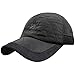 Men's Warm Cotton Padded Quilting Plaid Peaked Baseball Hat Cap with Ear Flap Black