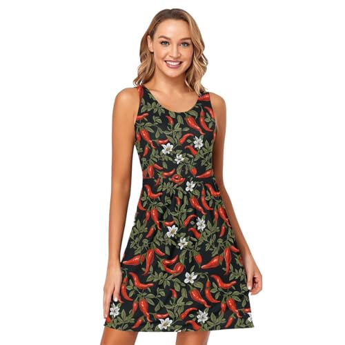 Image of ALAZA Women's Summer Dress Sun Dress Sleeveless with Pockets