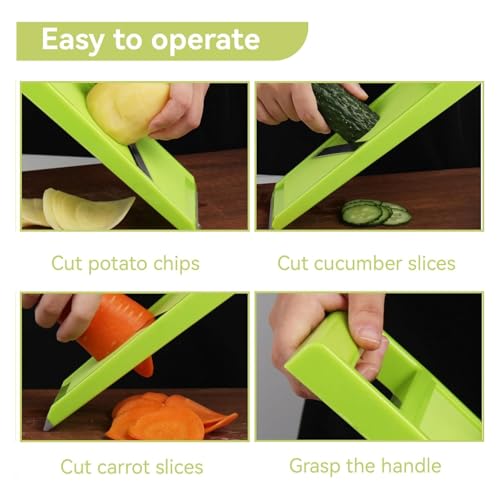 CVNRCLP Manual Vegetable Slicer - Handheld Kitchen Cutter for Potatoes, French Fries, and Vegetable Chips,Cabbage Shredder, - Image 6