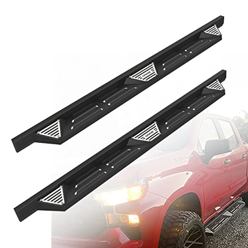ONINE Running Boards Compatible for 2019-2023 Chevy Silverado/Gmc Sierra 1500, 2020-2023 Chevy Silverado/Gmc Sierra 2500HD 3500HD Crew Cab Drop Side Step Nerf Bar Rock Slider, Textured Black