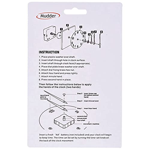 Mudder Orologio del Movimento Lungo Albero, 4/5