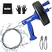 BULLTOOLS Drain Auger, 25FT Drain Clog Remover with Drill Adapter, Flexible Snake Drain Hair Removal Tool for Kitchen Sink, Bathtub, and Shower Comes with Gloves and Storage Bag