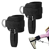2 Stück Fußschlaufe Kabelzug - Kickbacks Fußschlaufe Schwarz für Kabelzug Fitness...