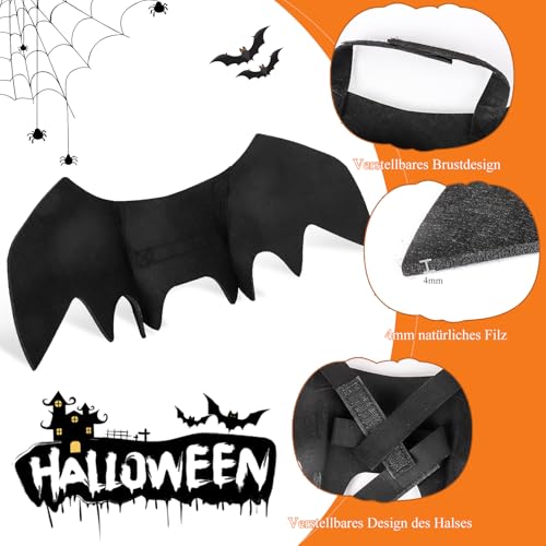 Katzen Halloween kostüm Hund Fledermaus flügel,Fledermausflügel Hund,Halloween Fledermauses Hundekostüm,Einstellbar Hunds Fledermauses Flügel,Cosplay Dekoration Halloweenes Haustier Kostüm